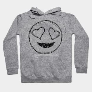 Dark and Gritty Smiley Face with Heart Eyes Hoodie